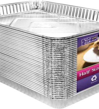 Aluminum Pans Half Size Cookie Sheet 15 Count Durable Nonstick Baking Sheets 17.75" x 12.75" - Sheet Pan, Baking Tray, Cookie Sheets, Foil pans, Foil trays, Sheet Baking Pans